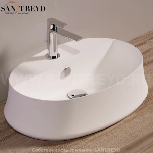 SH05BIANCOMATT Накладная раковина на столешницу  овальная Simas Sharp