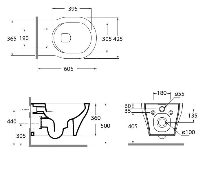 Подвесной туалет Azzurra Ceramica XL ARCH-00124921 - Вид №1