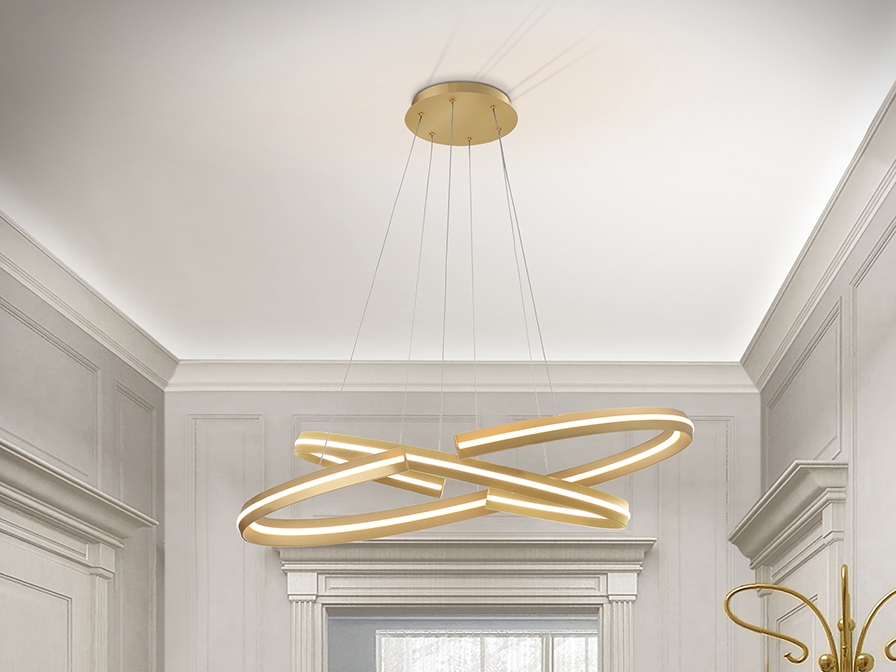 098263 Подвесной светильник золотой маленький DIM BLUETOOTH Schuller Elipse