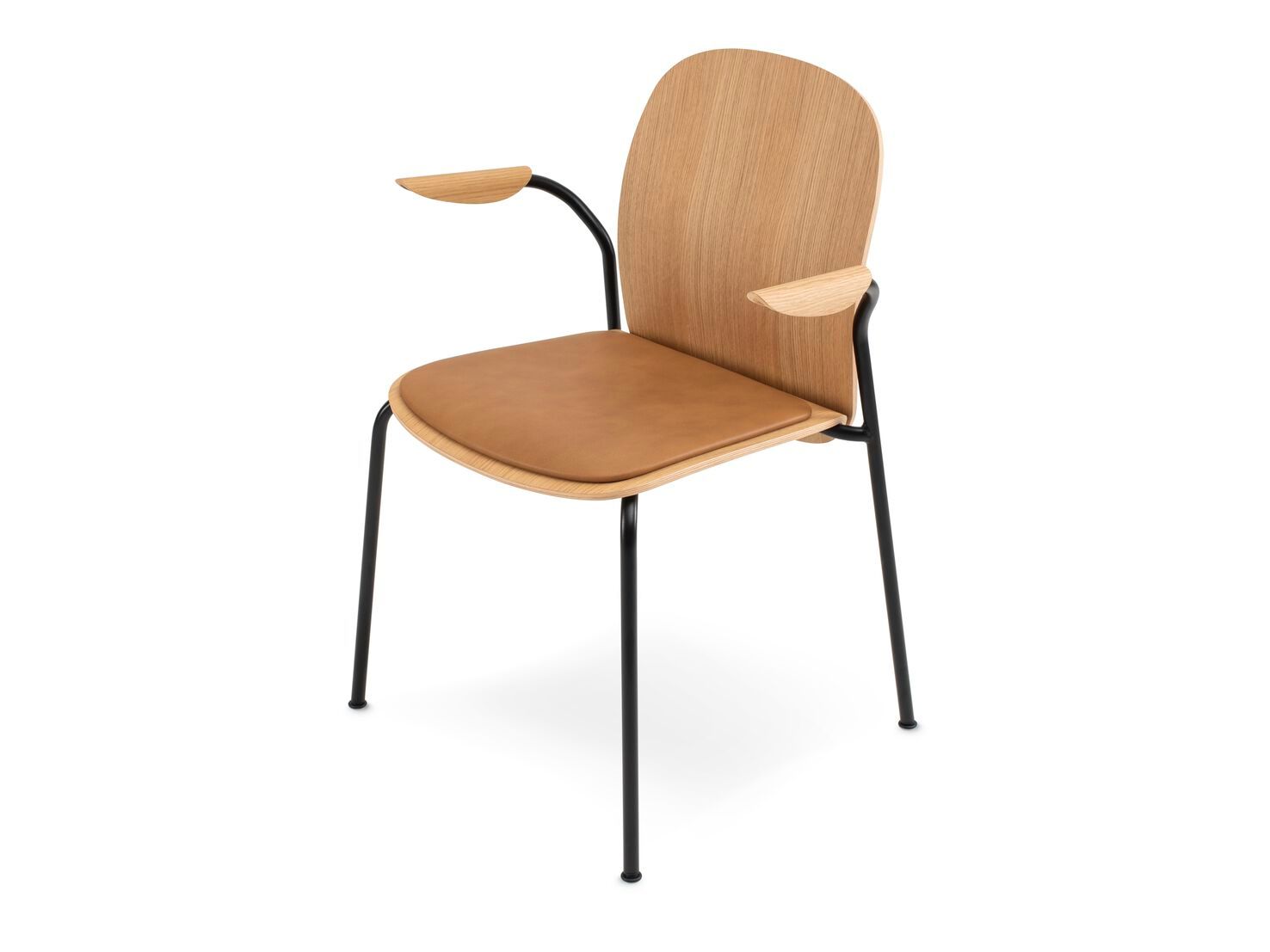 Штабелируемый дубовый стул с мягким сиденьем Gazzda Book ARCH-00145460