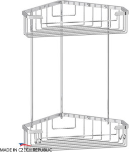 RYN 006 Полочка-решетка с крючками угловая 2-х ярусная 23/23 cm FBS Ryna