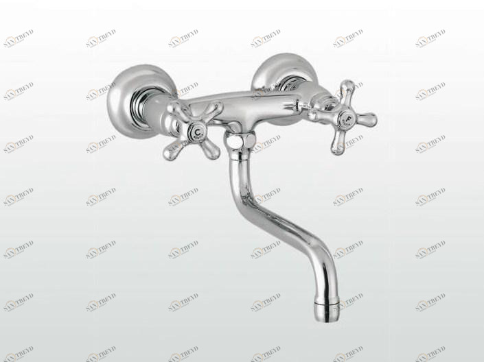 RUBINETTERIE STELLA Смеситель для кухни настенный на два отверстия с аэратором Roma sun-id-1493302