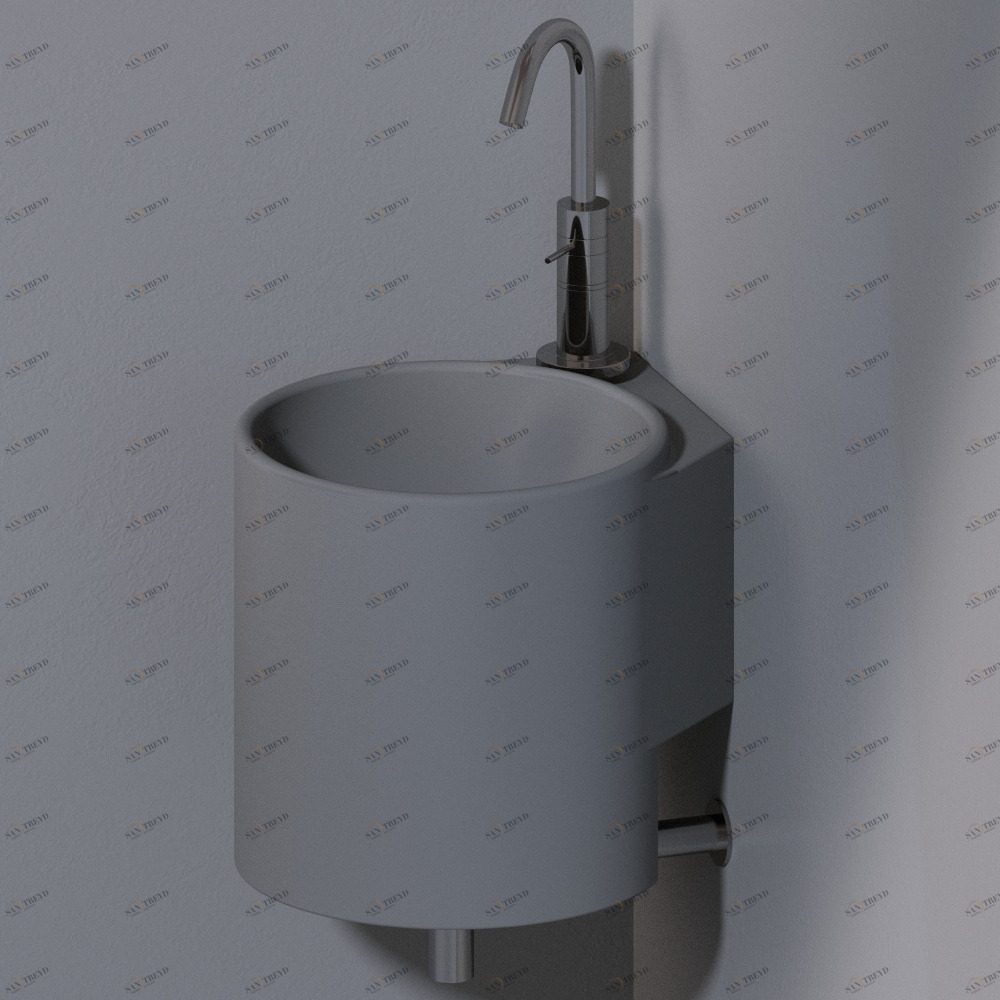 L315T0R1V1.116 Подвесная раковина настенная круглая A. e T. Italia IDEA серая AeT ITALIA