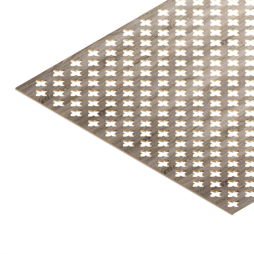 Панель декоративная перфорированная без рамки 1112х512 мм Готико Дуб винтаж STELLA (2шт) Глория STSR-182