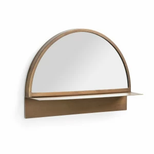 Зеркало полукруглое с полкой настенное Klubb от La Forma LA FORMA ДИЗАЙНЕРСКИЕ 289170 Латунный;белый