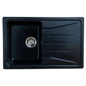 91898161 Мойка для кухни врезная Granicom G-022 49.2x77 см глубина чаши 21 см искусственный камень цвет антрацит STLM-1387295
