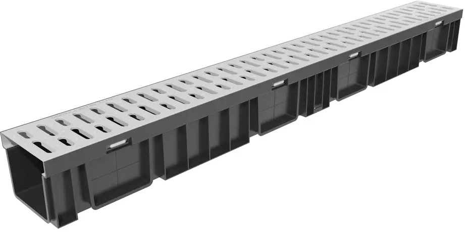 GIDROLICA Дренажный лоток с решеткой 1000 мм для эффективного водоотвода 86254579
