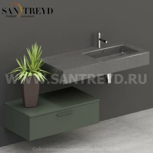 T09052FE2 Столешницы для использования в сочетании с тумбами и открытыми тумбами 90 см зеленая Globo ARREDO WOOD Италия