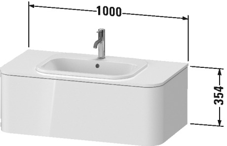 HP495106060 Happy D.2 Plus Тумбочка для подвесной консоли Серо-коричневый шелковисто-матовый лак Duravit - Вид №1