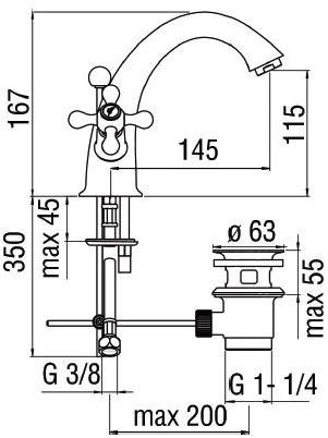 Nobili Rubinetterie Смеситель для раковины на одно отверстие Grazia Grc5118/6cr - Вид №3