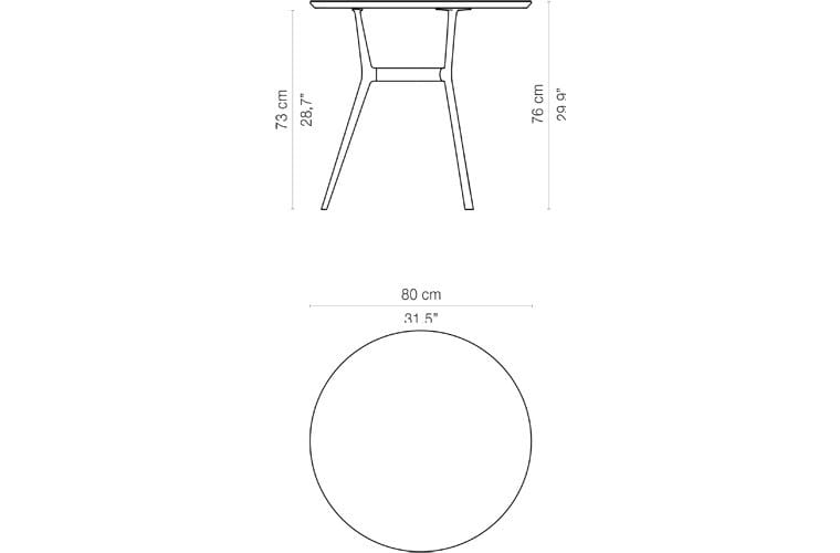 Алюминиевый круглый садовый стол с порошковым покрытием TRIBÙ Branch ARCH-00077140 - Вид №7
