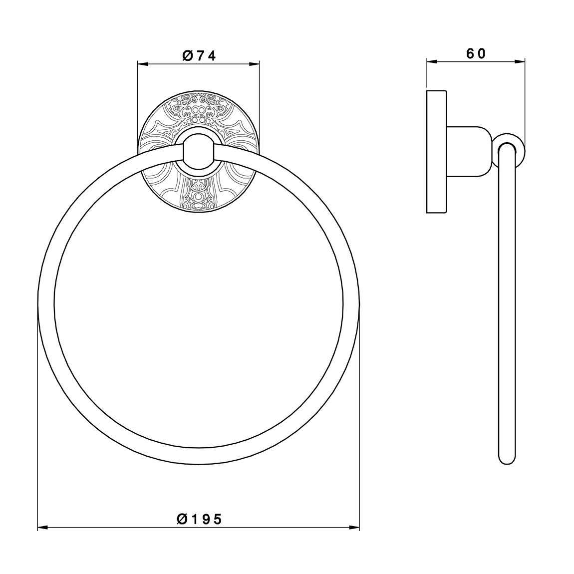 1085 ** 16 Кольцо для полотенца Nicolazzi Series Liberty 