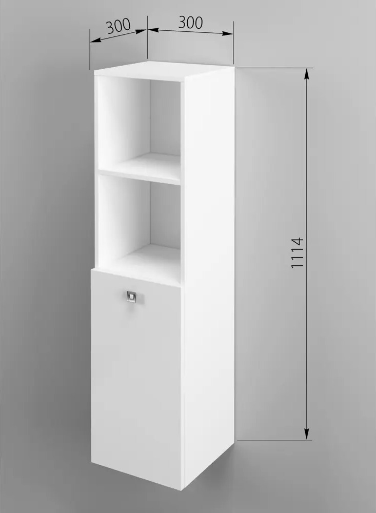 91617132 Шкаф для ванной Regent Style Виола 2н1корз настенный 30x114см цвет белый STLM-0978066