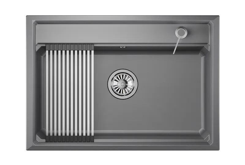 KS-7301, АЛЮМИНИУМ, кухонная мойка, кварц GRANULA Kitchen Space 7301-ST325 - Вид №1