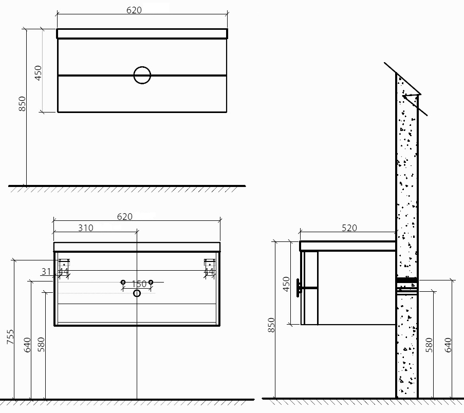 Мебель для ванной BelBagno SENSO-620-2C-SO-BL  - Вид №2