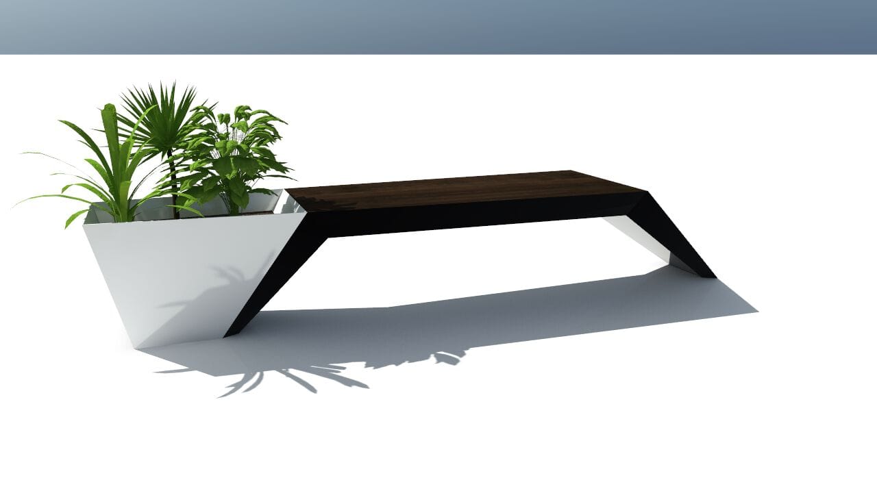 Скамейка из дерева и листового металла со встроенной плантатором без спинки CITYSì URBAN ARCH-00044158 - Вид №16