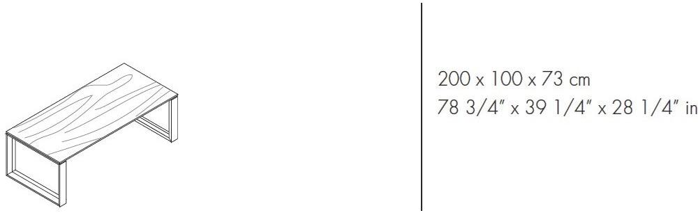 Bralco Прямоугольный лакированный деревянный письменный стол в современном стиле Arche sun-id-1458418 - Вид №4