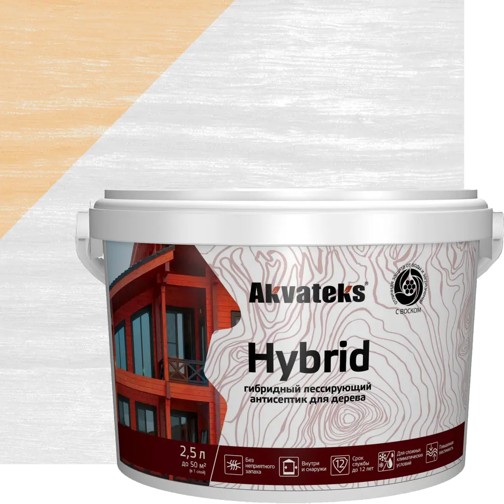 АКВАТЕКС Hybrid: гибридный антисептик для дерева 2.5 л 86364490