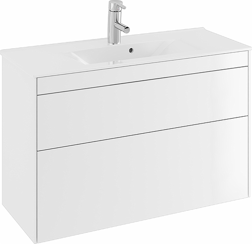 47378 IFO Sense тумба для тонкой раковины с двумя ящиками, компактная, W = 900 мм, W1 = 915 мм, мол. - Вид №8