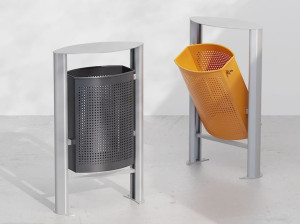 Корзина для мусора с крышкой для наружного использования