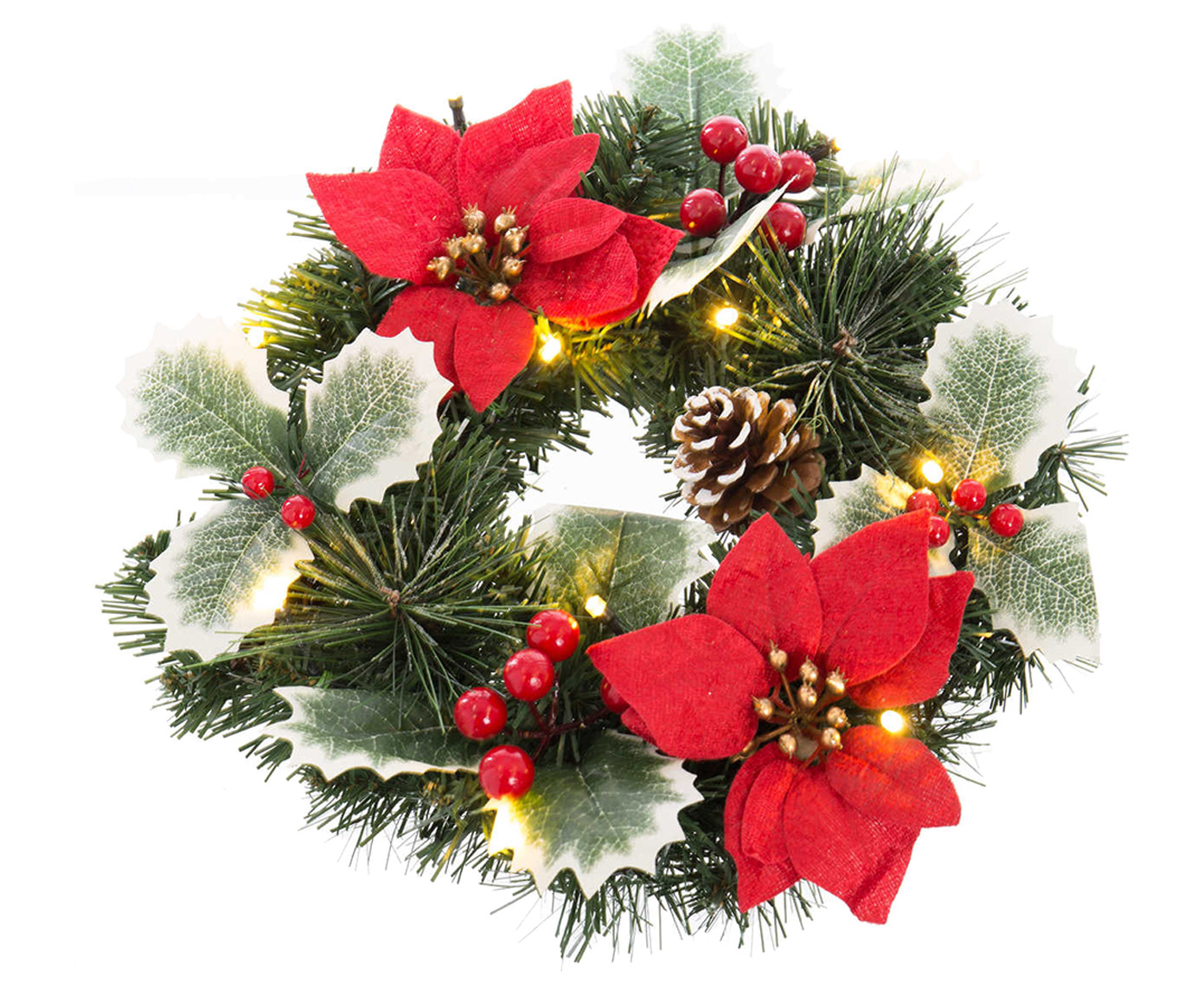 DZ-110-489 декор - венок НГ с LED TO4ROOMS  - Вид №1