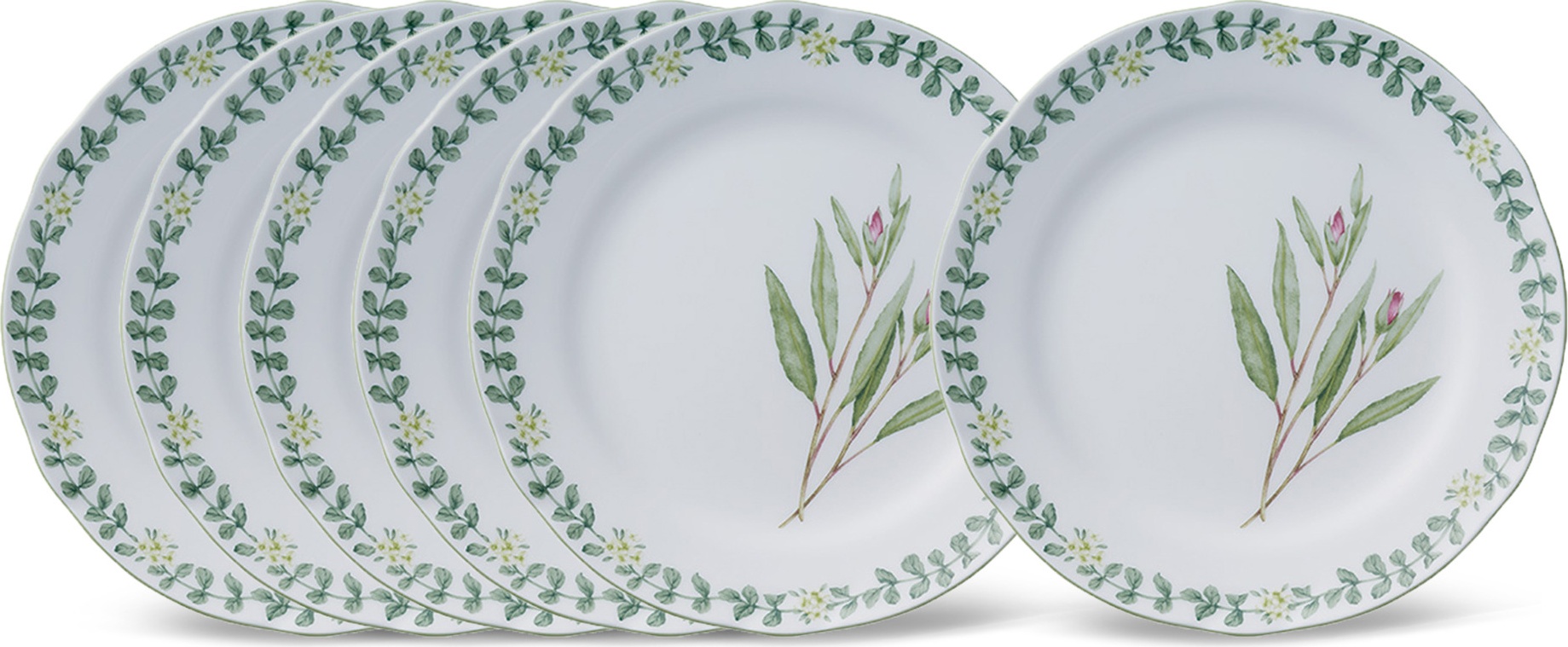 10665461 Noritake Набор из 6 тарелок обеденных Noritake "Английские травы" 27,5см Фарфор костяной 