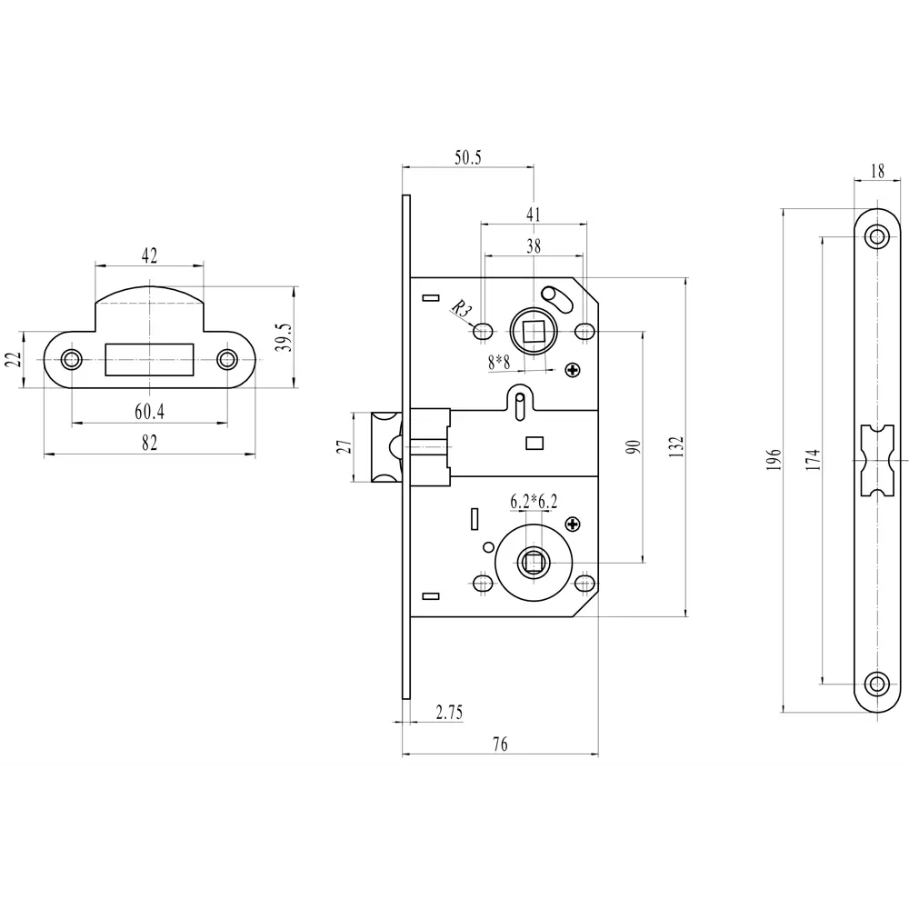 Защёлка Edson EDS-50-90 для санузлов и спален в бронзовом исполнении 18743769 STLM-0012378 - Вид №5