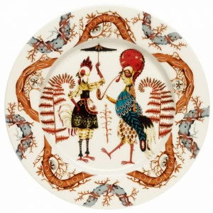 Тарелка "Tanssi" с птицами LE-VILLAGE СОВРЕМЕННЫЙ 081779 Разноцветный