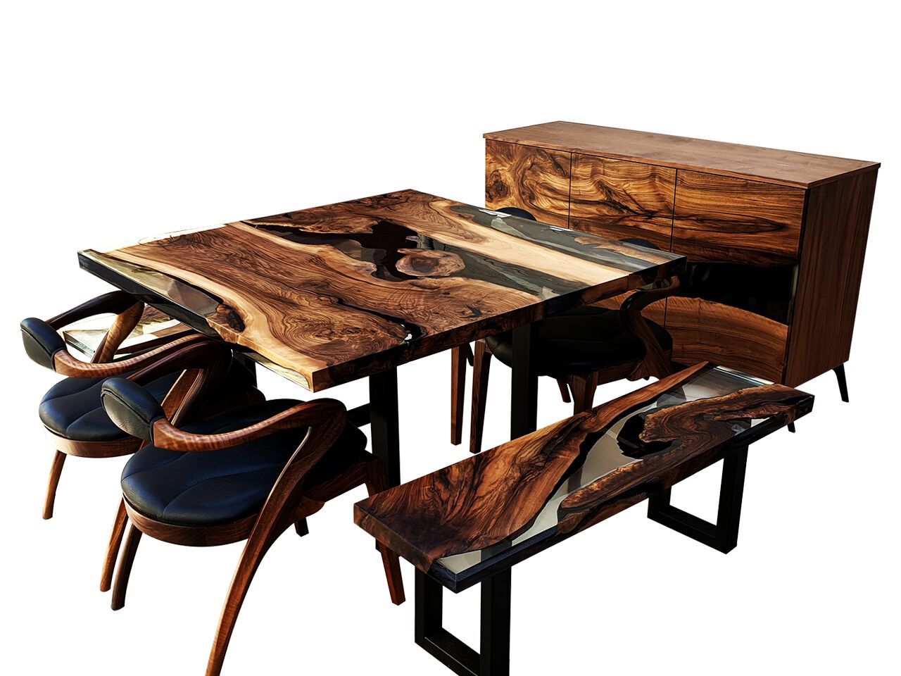 Обеденный набор из дерева и смолы Legnor LEG2408736 ARCH-00106175 - Вид №2