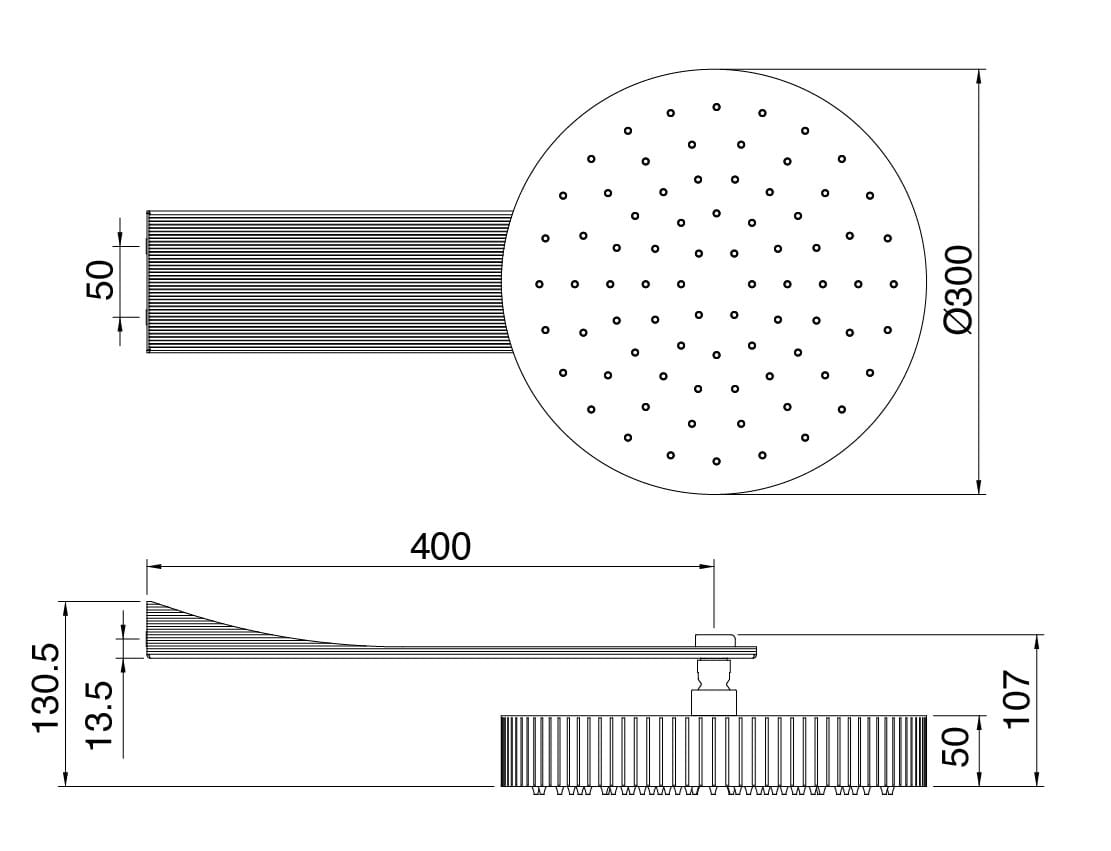Набор для душа из латуни с душем и ручным душем Rubinetterie Treemme ARCH-00061060 - Вид №2
