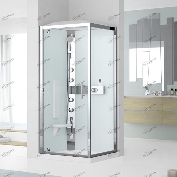 Novellini. Душевая кабина 80x80 GF80 HYDROMASSAGE с высоким душевым поддоном и крышей GLAX 3 GL3GF89M1F1K