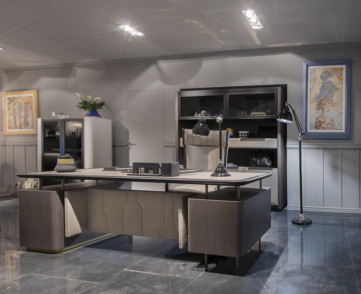 Кожаный исполнительный стол с ящиками Formitalia Panamera ARCH-00130661 - Вид №10