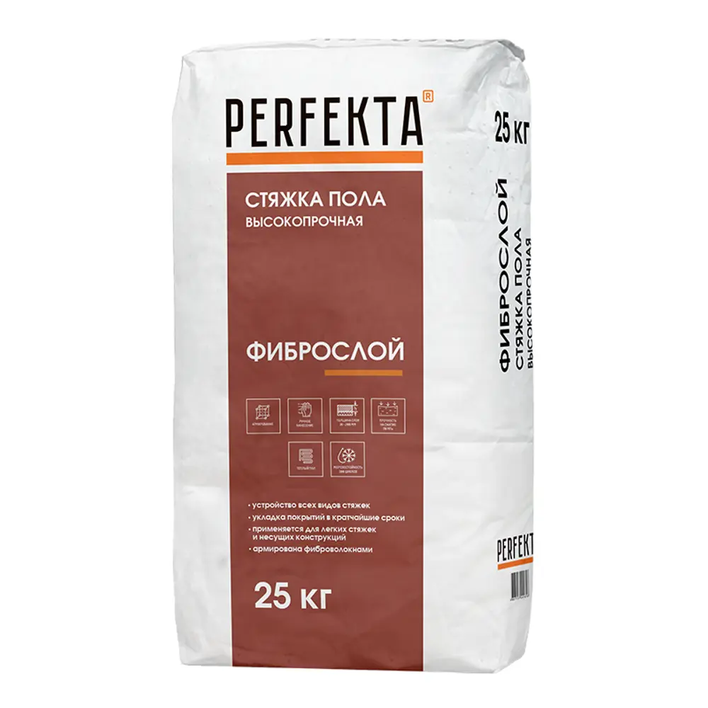 Perfekta Фиброслой - высокопрочная стяжка пола с армирующими волокнами 25 кг 13672877 STLM-0003666