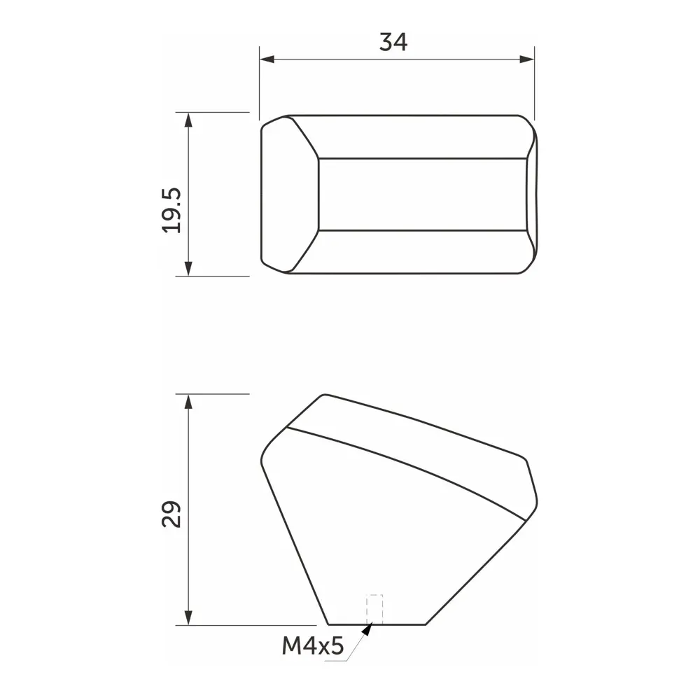 Мебельная ручка-кнопка Kubic цвет черная AKS STLM-2080848 - Вид №5