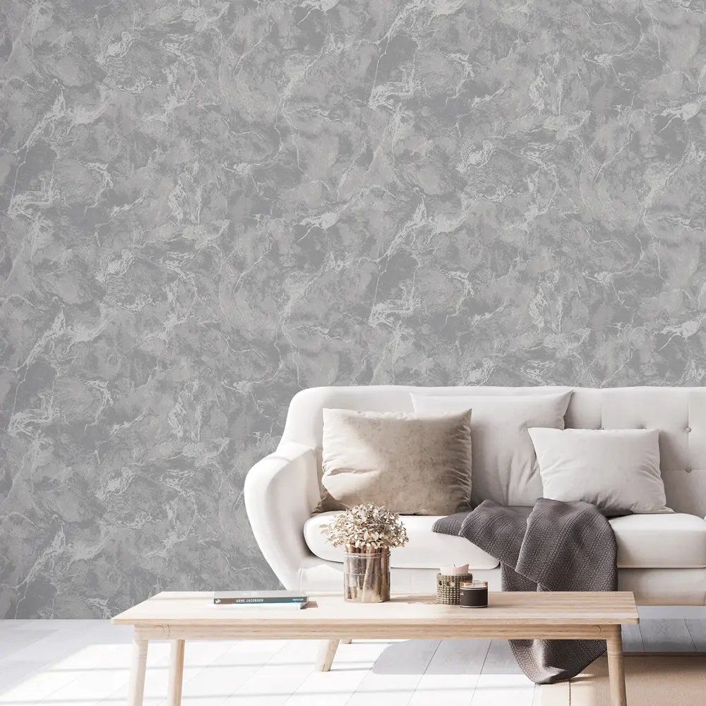 INSPIRE Kabru - Флизелиновые обои темно-серые с каменным узором 89345378 STLM-1453486 - Вид №1