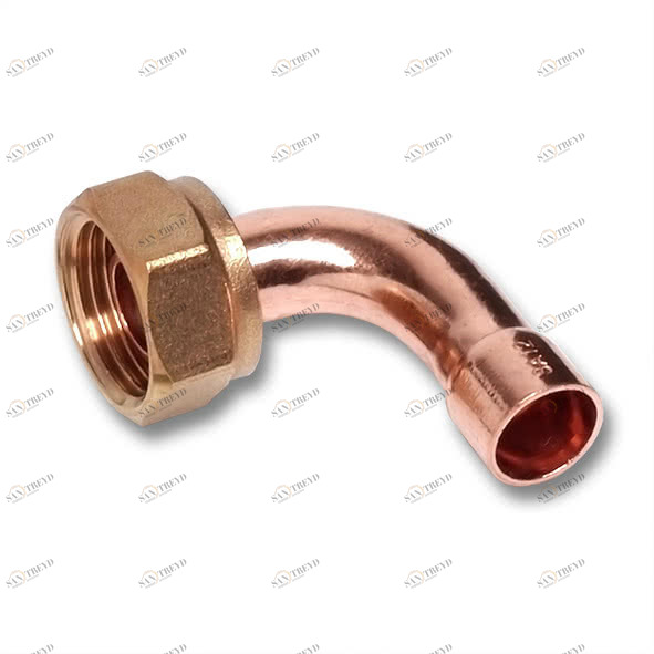 15002G1412 SANHA 5002G отвод 90° НП-ВР, с накидной гайкой, медь 14x1/2 мм 