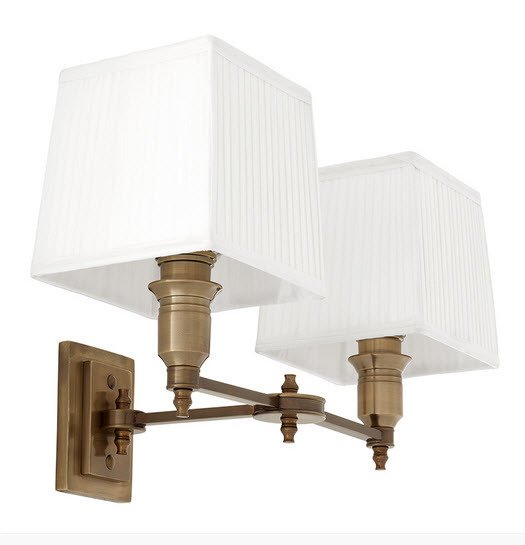 Бра Lexington Double от Eichholtz Белый/бронза 108935 EICHHOLTZ ПОД СТАРИНУ 059731 Белый;золото  - Вид №1