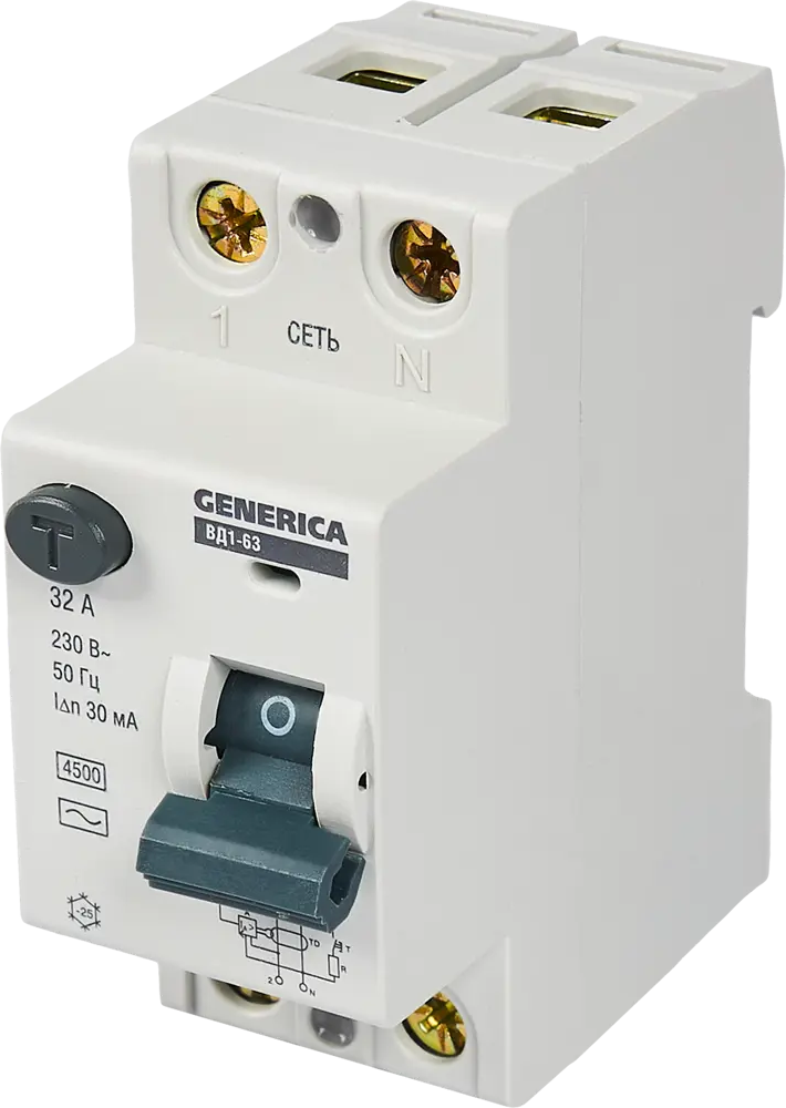 84798342 УЗО Generica ВД1-63 2P 32 A 30 мА 4.5 кА AC STLM-0055301