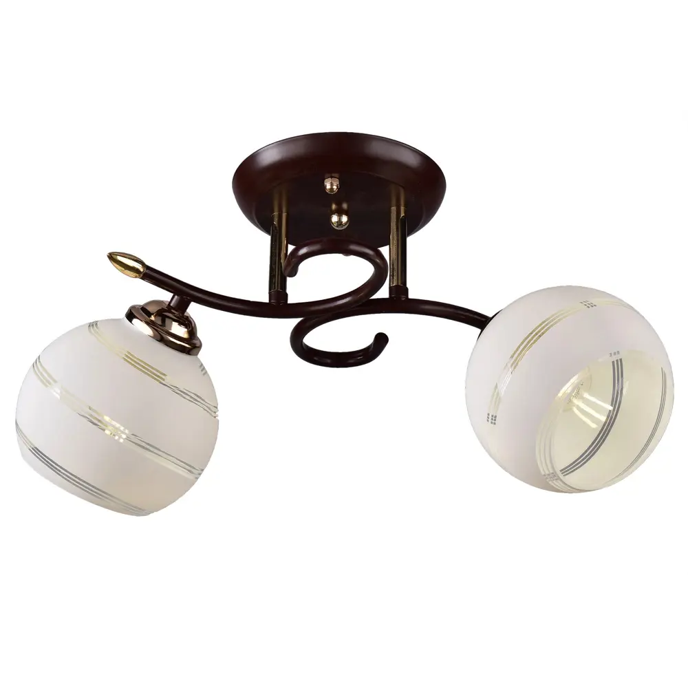 Люстра потолочная «Бруно», 2 лампы, 6 м², цвет коричневый/белый КЛЮЧНИК STLM-2166154