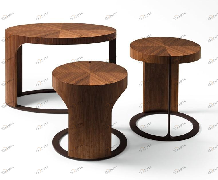 Giorgetti Круглый деревянный журнальный столик sun-id-1402801