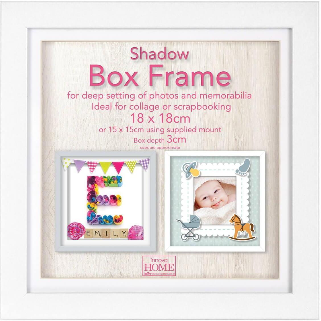 Б0046302 Фоторамка PI09904 Ф/рамка 18*18cm Shadow Box White (окно 15*15см), белый, МДФ (6/240) Innova