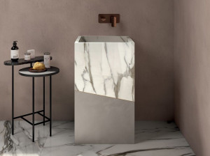 Раковина из керамогранита на колонне