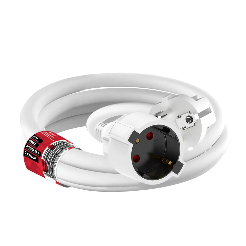 Удлинитель бытовой Duwi 3x1.5 5 1 розетка с заземлением 3680 Вт цвет белый STLM-2130508