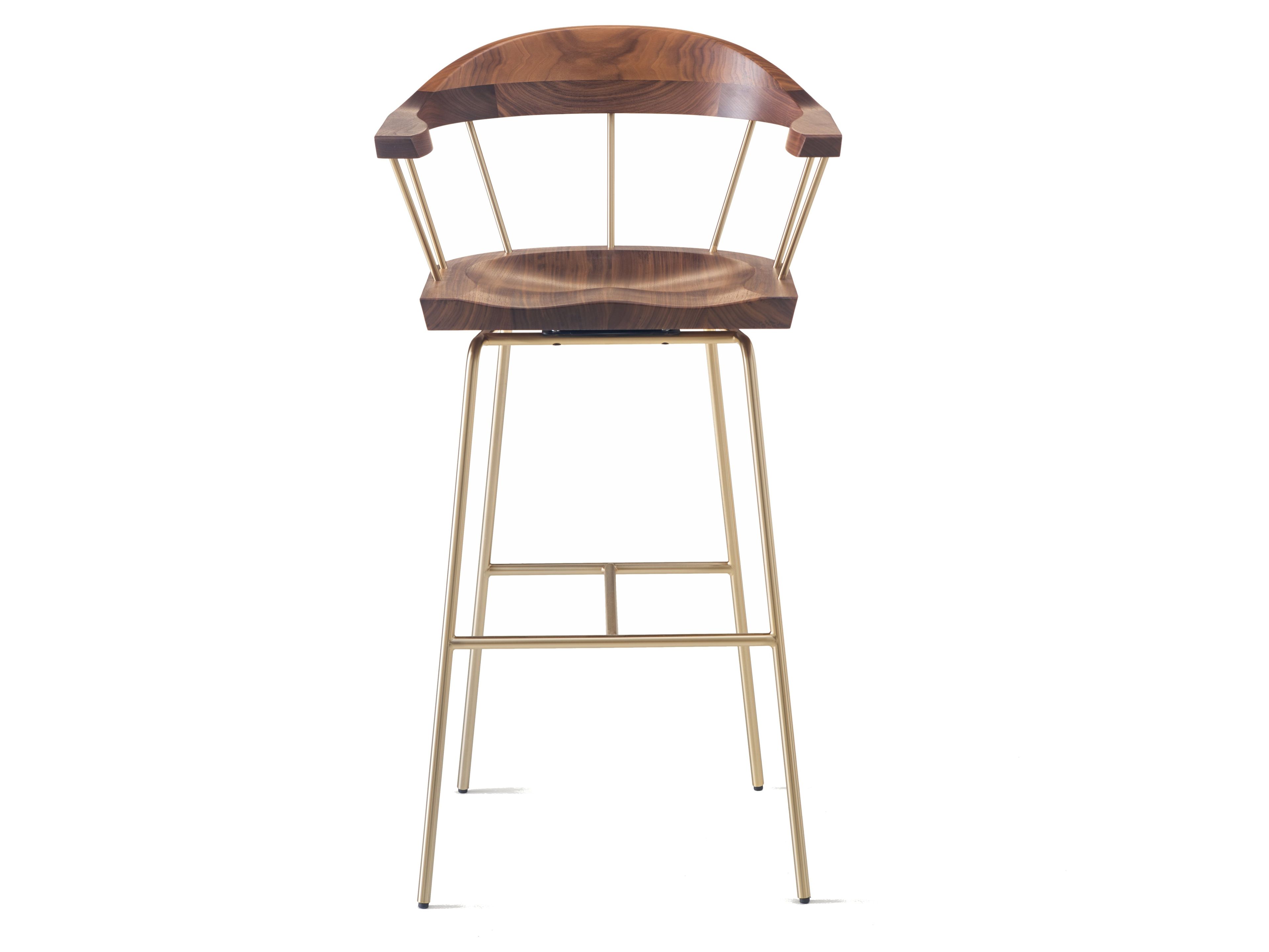 Высокий барный стул из стали и дерева с подлокотниками BassamFellows Spindle ARCH-00104076 - Вид №13