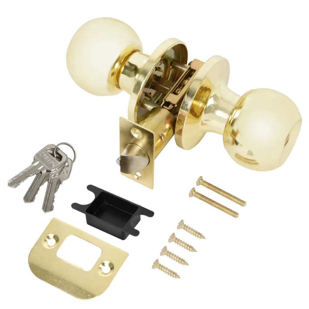 Дверная ручка-шар Фабрика замков с ключом-фиксатором золото 89347004 STLM-1338550 - Вид №2