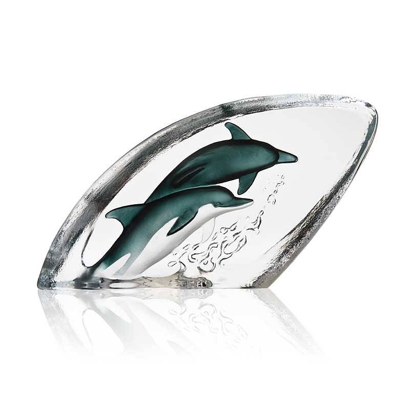 34800 Скульптура "Дельфины", коричневая / жёлтая, 430/225 мм. Maleras 