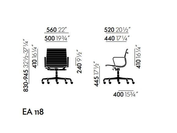 Ткань поворотный операционный офисный стул с подлокотниками VITRA Eames Aluminium Group ARCH-00062946 - Вид №11