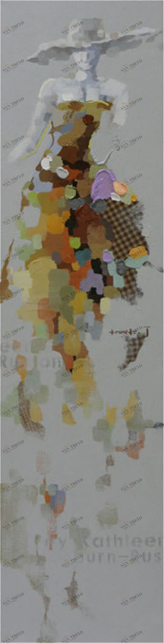 Картина на холсте 160х40 см "Девушка в шляпе - 4" EVENHOME КАРТИНЫ МАСЛОМ 129741 Коричневый;серый;разноцветный 