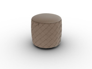 Круглый кожаный пуф