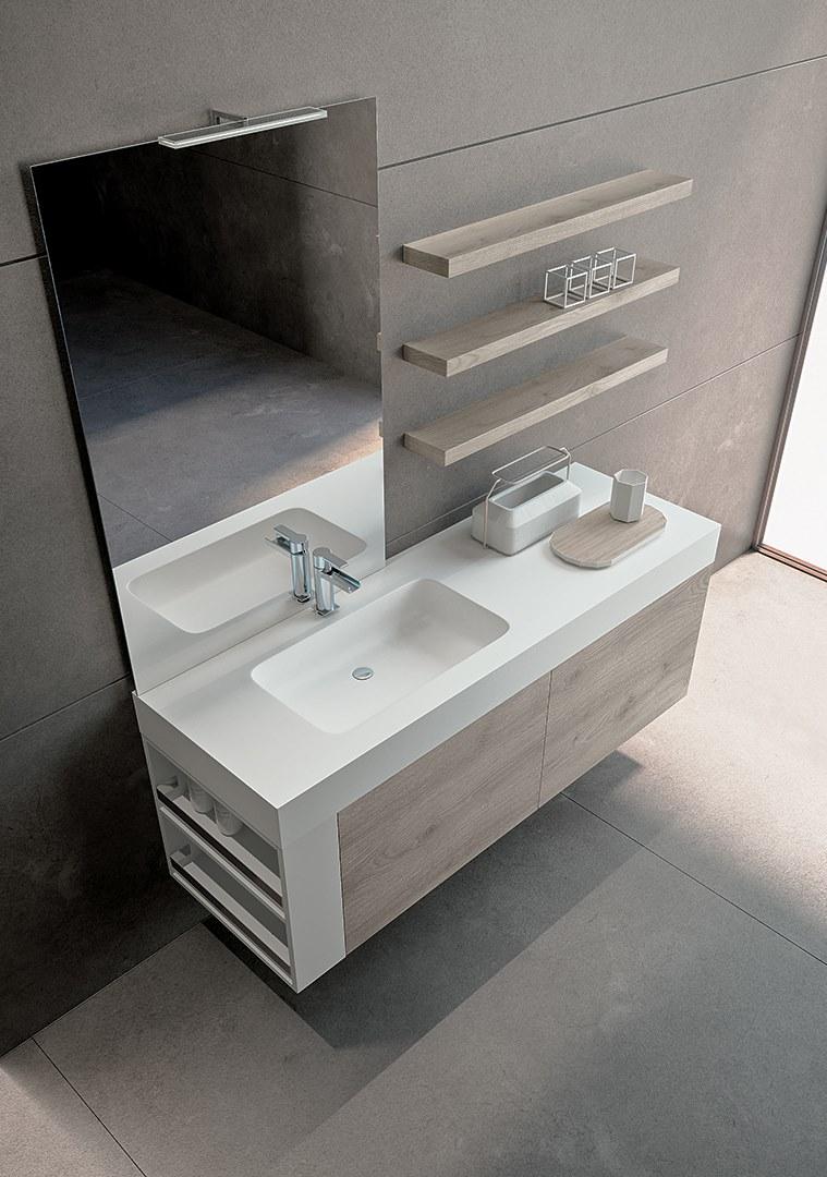 BMT Тумба под умывальник подвесная с ящиками и зеркалом Blues 2.0 sun-id-1444445 - Вид №1